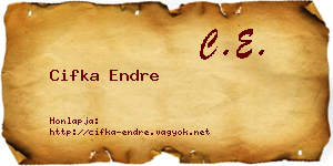 Cifka Endre névjegykártya